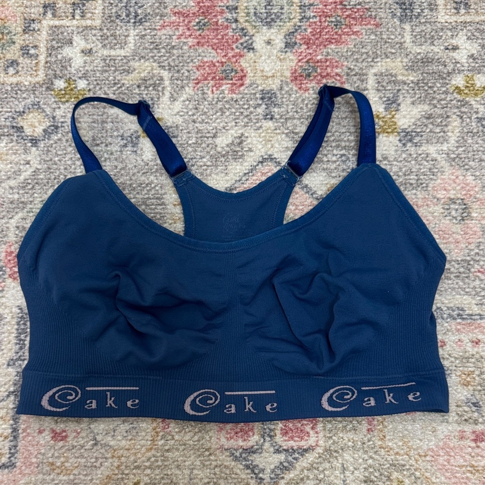 Cake Cotton Candy seamless Navy Blue Nursing Bralette